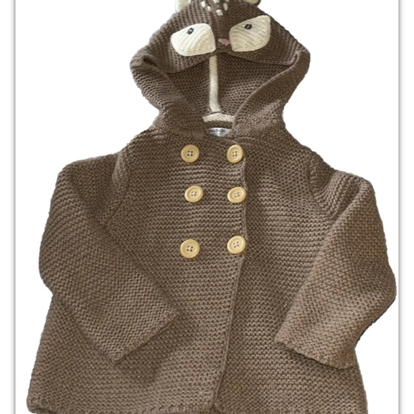 Mini Boden 6-12 MONTHS Deer hooded sweater. Excellent condition. - Picture 2 of 12